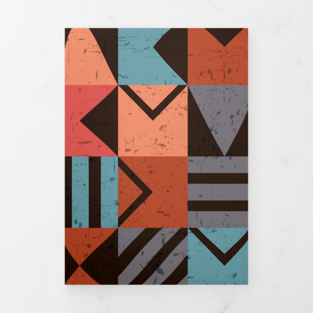 Geometric Pattern 28 Tri-Fold Holiday Card (Cover)