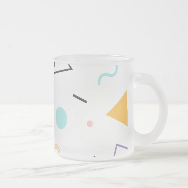 Geometric Pattern 31 Frosted Glass Coffee Mug (Right)