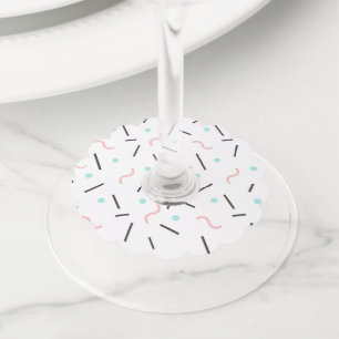 Geometric Pattern 32 Wine Glass Tag