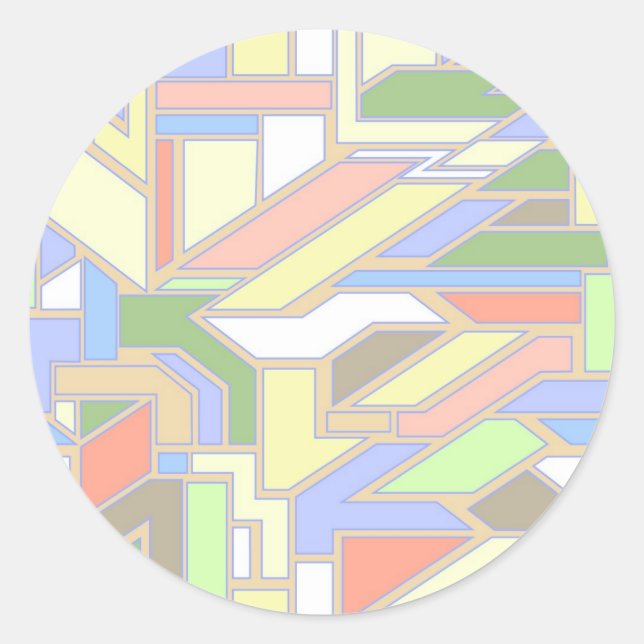 Geometric pattern 3 classic round sticker (Front)