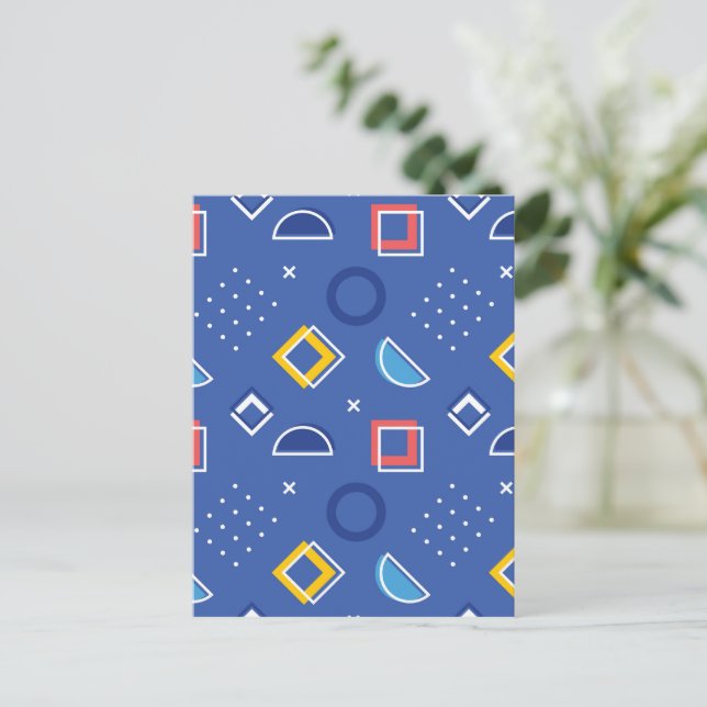 Geometric Pattern 3 Holiday Postcard (Standing Front)