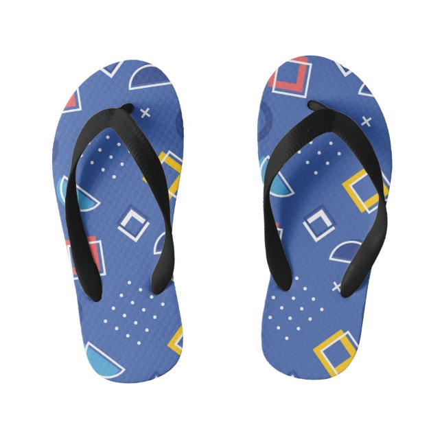 Geometric Pattern 3 Kid's Jandals (Footbed)