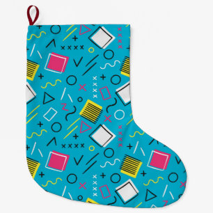 Geometric Pattern 4 Large Christmas Stocking