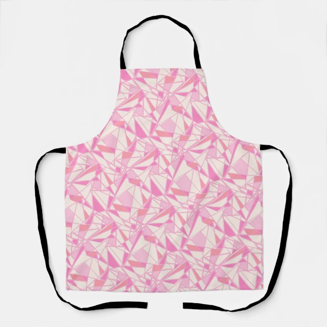 Geometric pattern abstract colour pink  apron (Front)