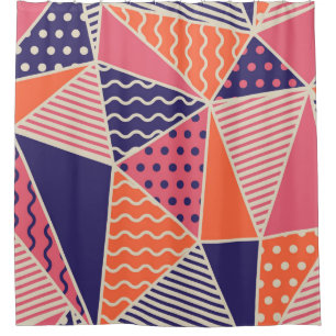 Geometric pattern. Abstract triangle background. V Shower Curtain