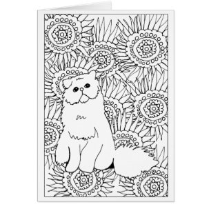 Geometric Pattern Adult Colouring Grumpy Cat