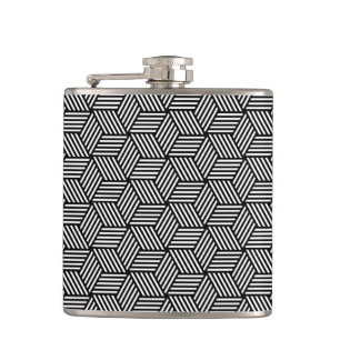 Geometric pattern art design hip flask