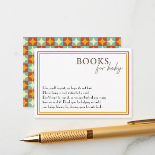 Geometric Pattern Baby Shower Book For Baby Enclosure Card
