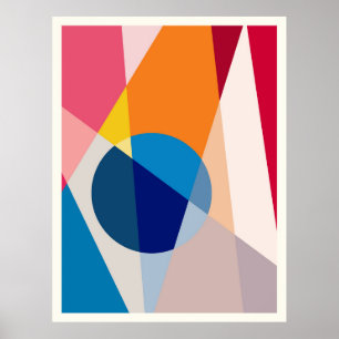Geometric pattern background circle   poster