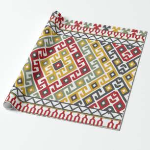 Geometric pattern background in Indian, Turkish st Wrapping Paper