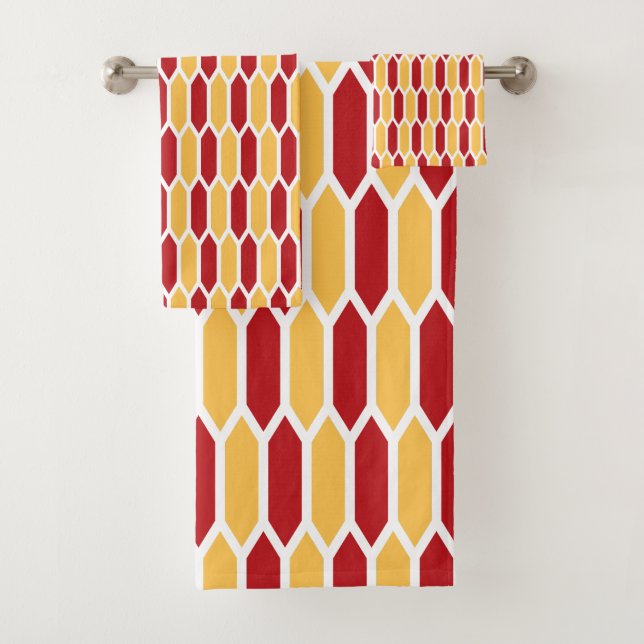Geometric Pattern Bath Towel Set (Insitu)