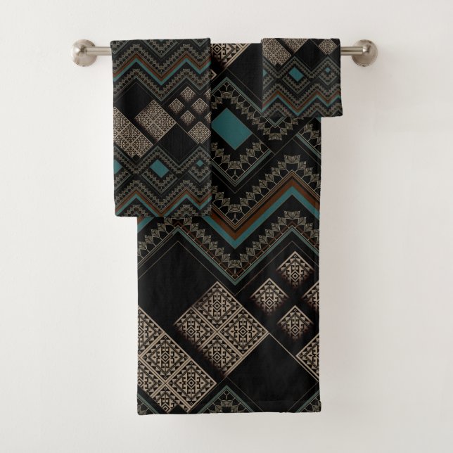 Geometric Pattern  Bath Towel Set (Insitu)