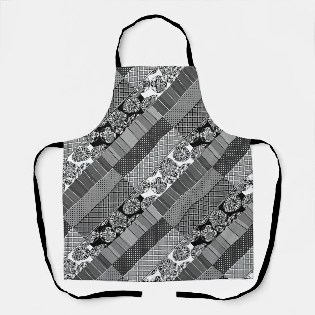 Geometric ,Pattern , black and white  Apron (Front)