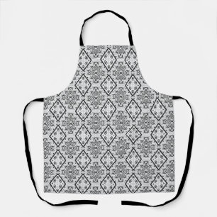 Geometric ,pattern , black and white Apron