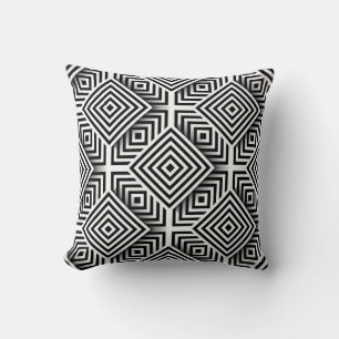Geometric pattern. Black and white. Squares and st Cushion
