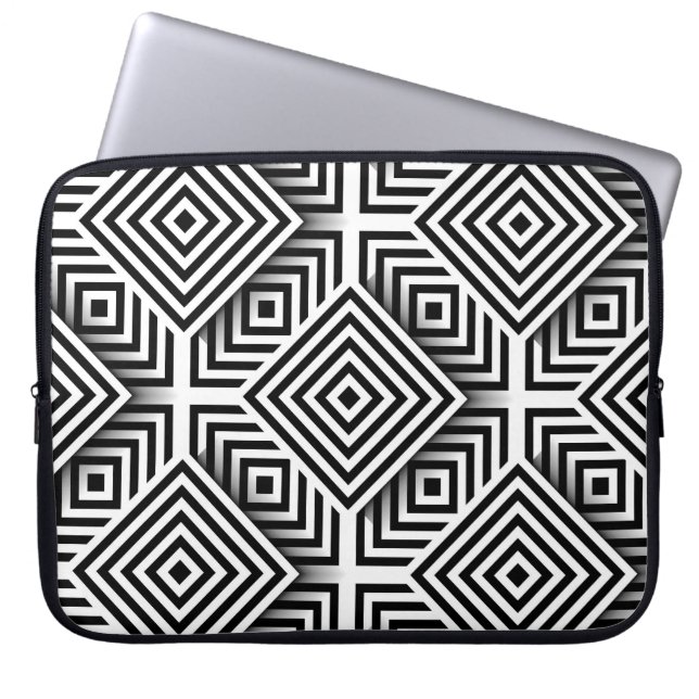 Geometric pattern. Black and white. Squares and st Laptop Sleeve (Front)