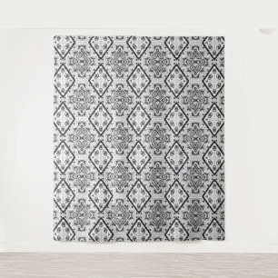  Geometric ,pattern , black and white  Tapestry