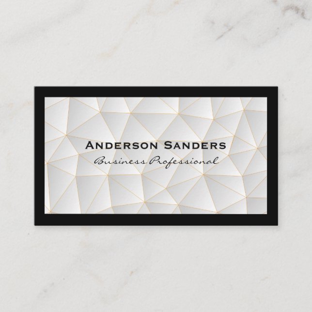 Geometric Pattern | Black Border Business Card (Front)