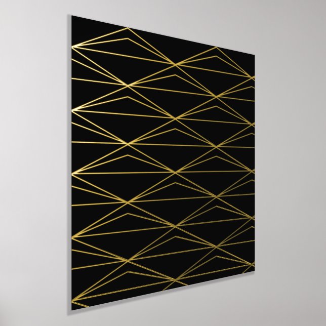 Geometric Pattern Black Gold Foil Prints (Laydown)