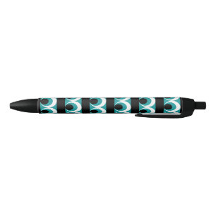 Geometric pattern black ink pen