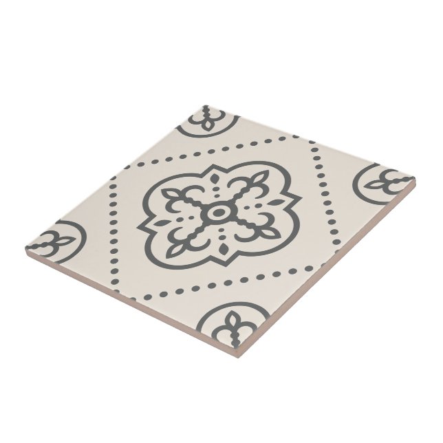 Geometric Pattern Black White Decorative   Tile (Side)