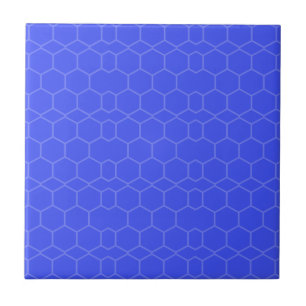 Geometric pattern blue mosaic honeycomb decorative tile