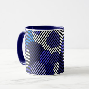 Geometric pattern blue shades mug