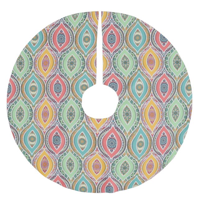 Geometric Pattern Brushed Polyester Tree Skirt (Front)