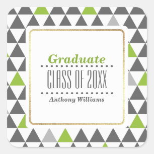Geometric Pattern Custom Graduation Stickers