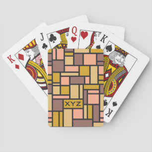 Geometric Pattern custom monogram playing cards