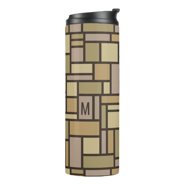 Geometric Pattern custom monogram tumbler (Rotated Left)