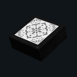 Geometric Pattern Decorative  Gift Box<br><div class="desc">A stylish modern geometric quatrefoil circle pattern jewellery or keepsake box lacquered wood box with a ceramic tile lid.</div>