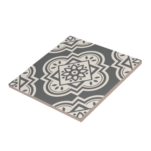 Geometric Pattern Decorative Quatrefoil Ceramic Ti Tile (Side)
