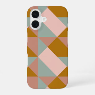 Geometric Pattern Design in Earthy Pastel Colour iPhone 16 Case