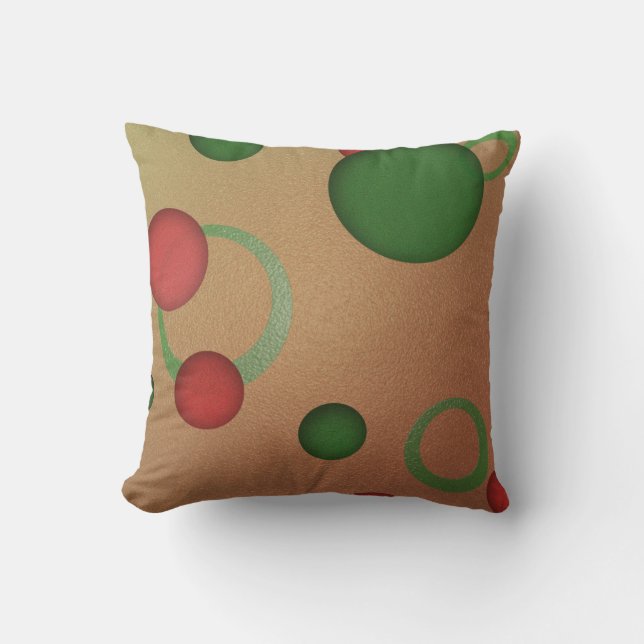 Geometric Pattern Dots Circles on Pink Cushion (Front)