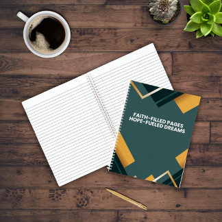 Geometric Pattern Faith Inspirational Quote Notebook
