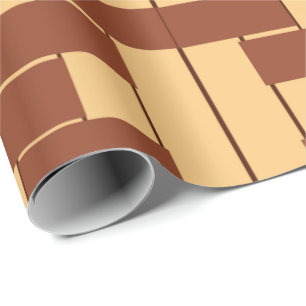 Geometric pattern featuring alternating brown  wrapping paper