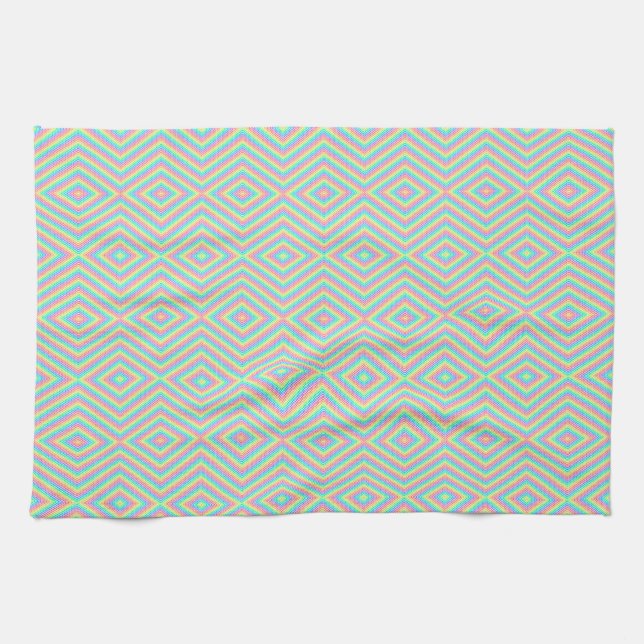 Geometric pattern featuring overlapping diamonds  tea towel (Horizontal)
