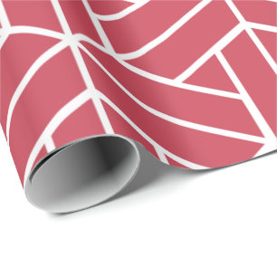 Geometric pattern featuring red hexagons wrapping paper