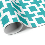 Geometric Pattern Gift Wrap Paper - Teal<br><div class="desc">Geometric optical pattern gift wrapping paper in Teal. High quality printed matte,  glossy,  linen or Tyvek paper gift wrap paper. Geometric squares and crosses pattern. Made and printed in the USA. Ideal for birthday,  anniversary and wedding gifts or Christmas presents.</div>