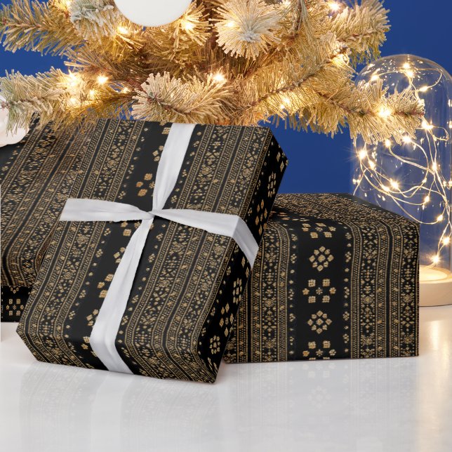 Geometric Pattern | Gilded Tapestry Wrapping Paper (Holidays)