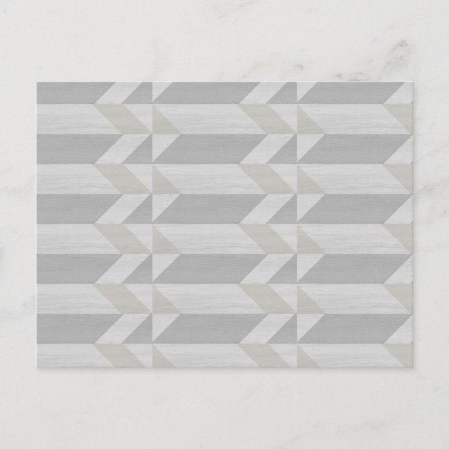 geometric pattern grey wood postcard (Front)