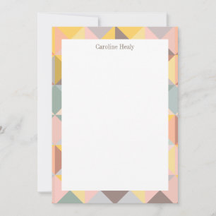 Geometric Pattern in Autumn Earth Tones with Name Card