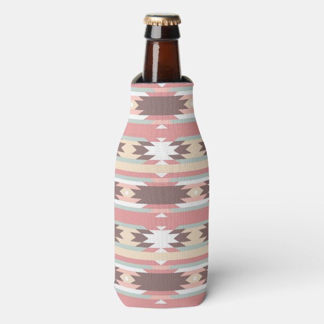 Geometric pattern in aztec style 2 bottle cooler (Bottle Front)
