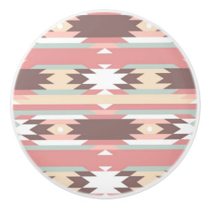 Geometric pattern in aztec style 2 ceramic knob