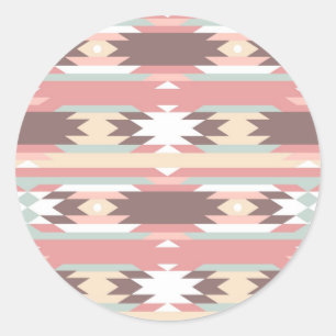 Geometric pattern in aztec style 2 classic round sticker