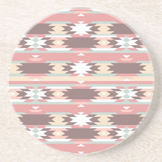 Geometric pattern in aztec style 2 coaster (Front)