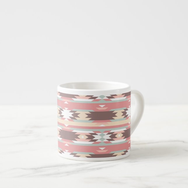 Geometric pattern in aztec style 2 espresso cup (Front Right)