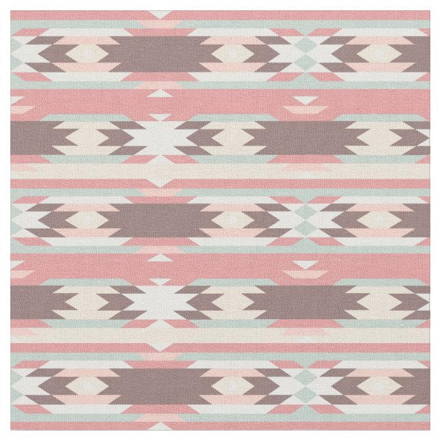 Geometric pattern in aztec style 2 fabric (Close Up)