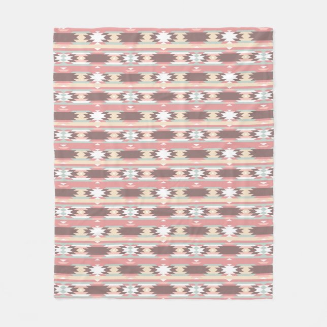 Geometric pattern in aztec style 2 fleece blanket (Front)